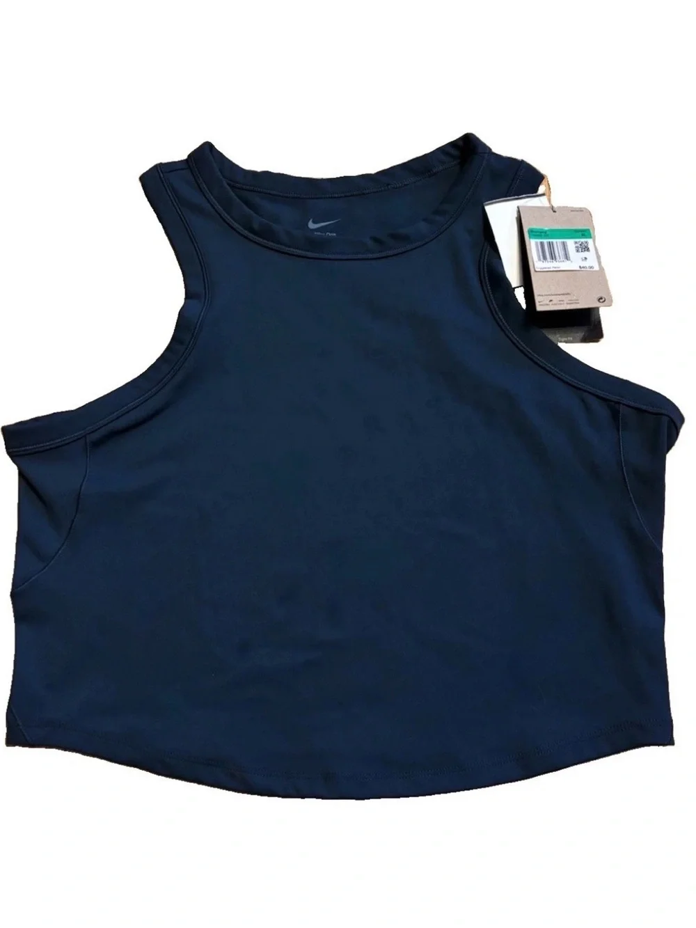 Nike One Women’s Fitted Dri-Fit Cropped Tank Top - Navy - XL